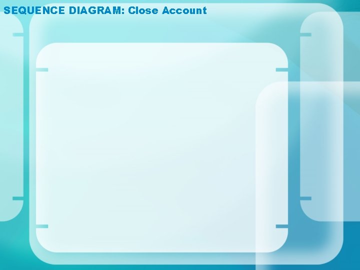 SEQUENCE DIAGRAM: Close Account 