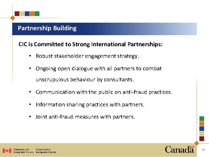 Partnership Building CIC is Committed to Strong International Partnerships: • Robust stakeholder engagement strategy.