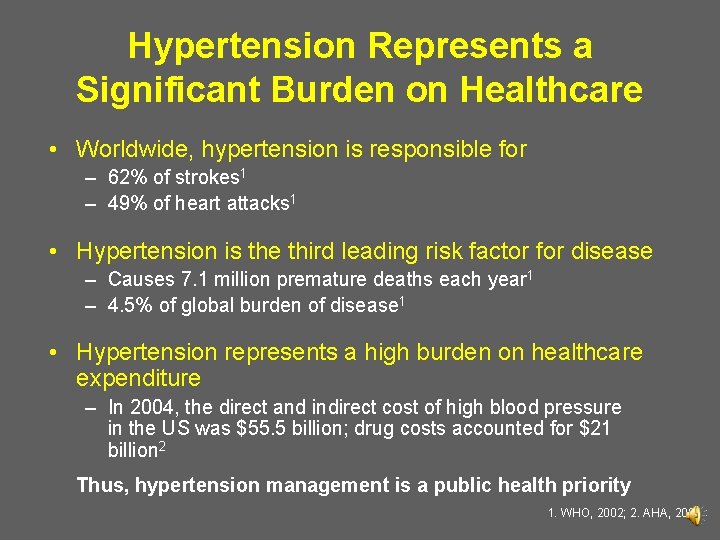 Hypertension Represents a Significant Burden on Healthcare • Worldwide, hypertension is responsible for –
