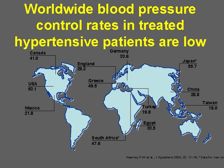 Worldwide blood pressure control rates in treated hypertensive patients are low Germany 33. 6