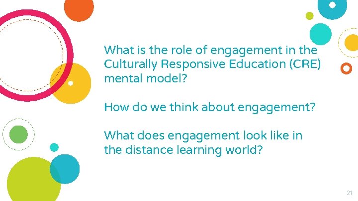 What is the role of engagement? What is the role of engagement in the