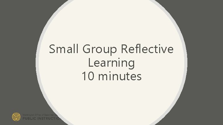 Small Group Reflective Learning 10 minutes 