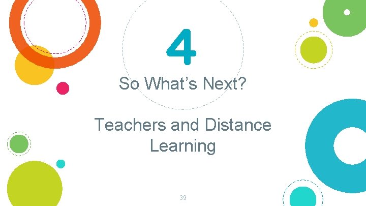 4 So What’s Next? Teachers and Distance Learning 39 