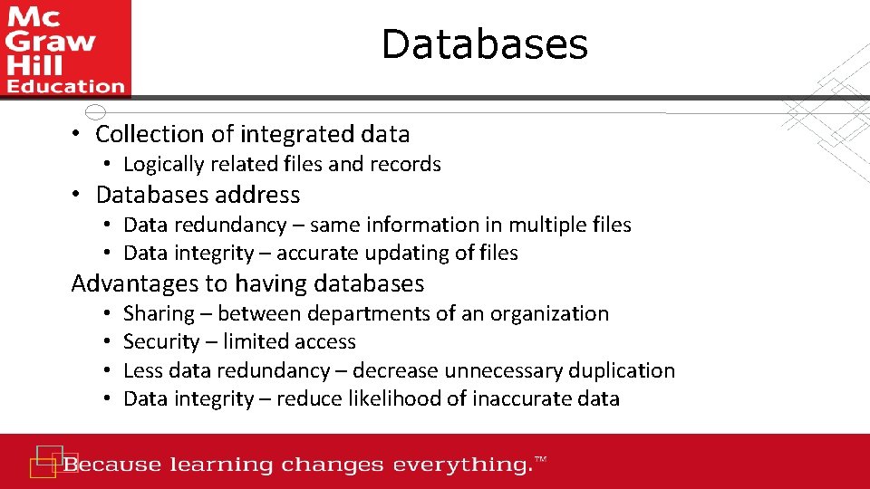 Databases Learning Objectives 1 2 3 4 5