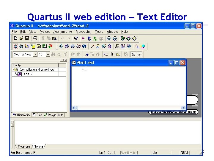 Quartus II web edition – Text Editor 16 