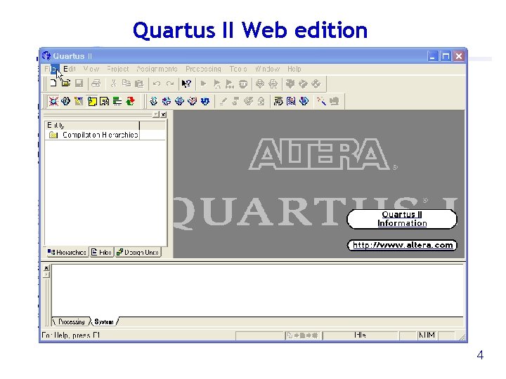 Quartus II Web edition 4 