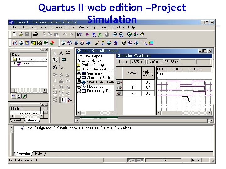 Quartus II web edition –Project Simulation 41 