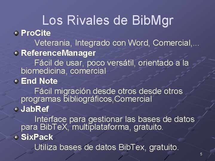 Los Rivales de Bib. Mgr Pro. Cite Veterania, Integrado con Word, Comercial, . .