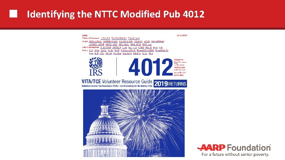 Identifying the NTTC Modified Pub 4012 