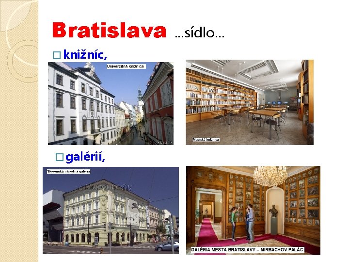 Bratislava � knižníc, � galérií, . . . sídlo. . . 