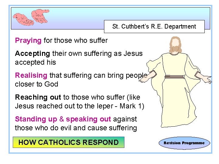 St. Cuthbert’s R. E. Department Praying for those who suffer Accepting their own suffering