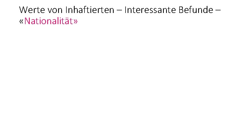 Werte von Inhaftierten – Interessante Befunde – «Nationalität» 