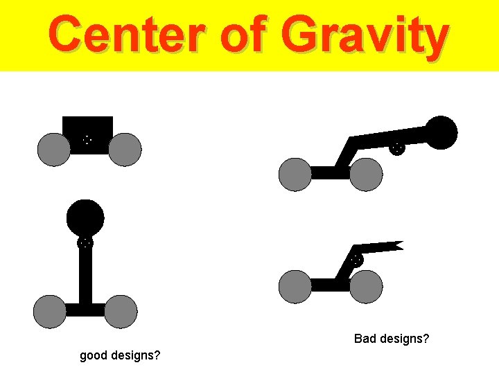 Center of Gravity Bad designs? good designs? 