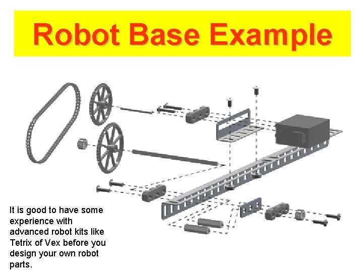 Robot Base Example It is good to have some experience with advanced robot kits