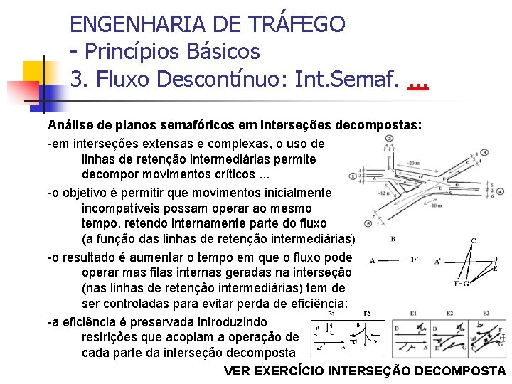 ENGENHARIA DE TRÁFEGO - Princípios Básicos 3. Fluxo Descontínuo: Int. Semaf. . Análise de