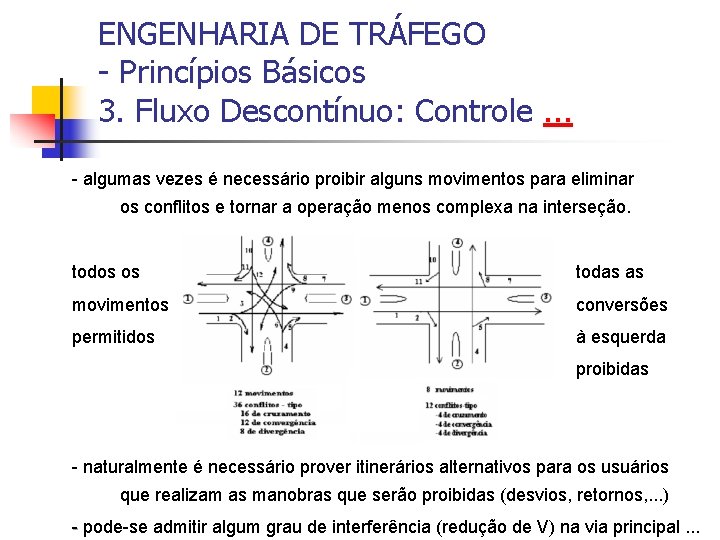 ENGENHARIA DE TRÁFEGO - Princípios Básicos 3. Fluxo Descontínuo: Controle. . . - algumas