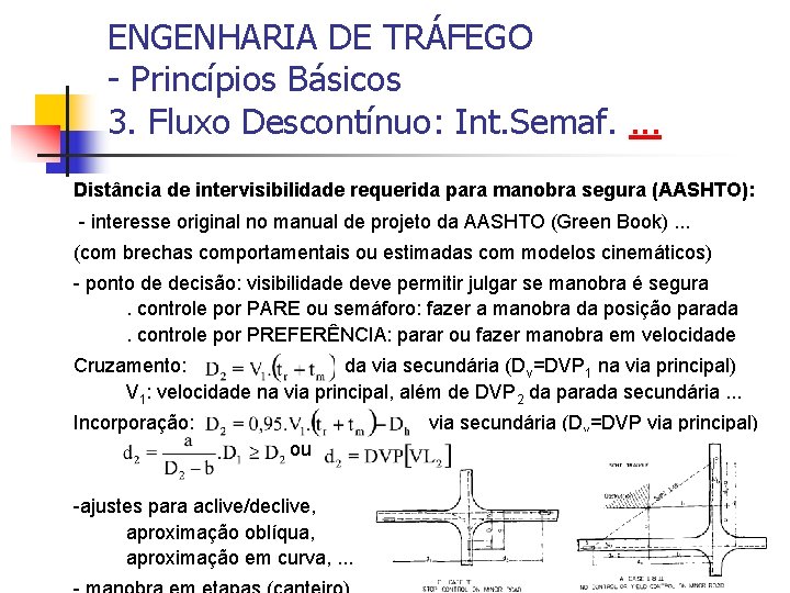 ENGENHARIA DE TRÁFEGO - Princípios Básicos 3. Fluxo Descontínuo: Int. Semaf. . Distância de