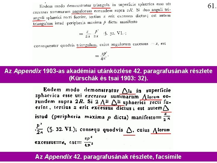 61. Az Appendix 1903 -as akadémiai utánközlése 42. paragrafusának részlete (Kürschák és tsai 1903: