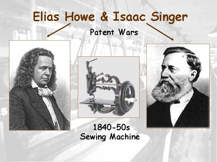 Elias Howe & Isaac Singer Patent Wars 1840 -50 s Sewing Machine 