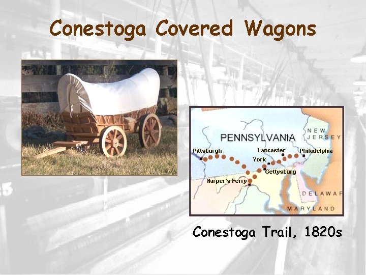 Conestoga Covered Wagons Conestoga Trail, 1820 s 