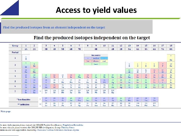 Access to yield values 6 