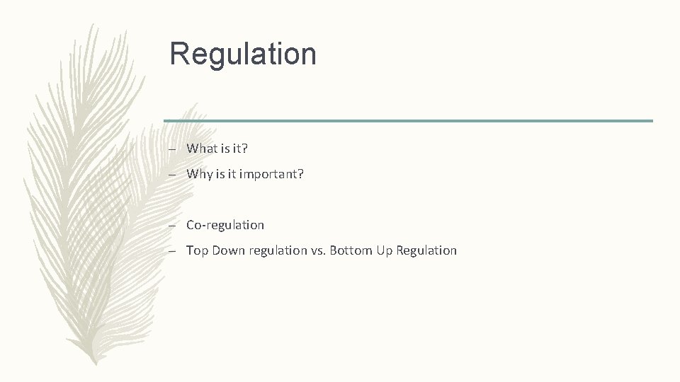 Regulation – What is it? – Why is it important? – Co-regulation – Top