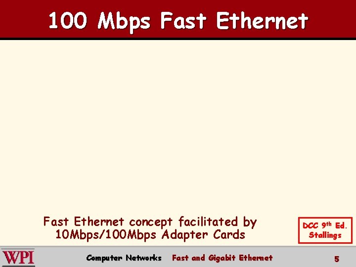 100 Mbps Fast Ethernet concept facilitated by 10 Mbps/100 Mbps Adapter Cards Computer Networks