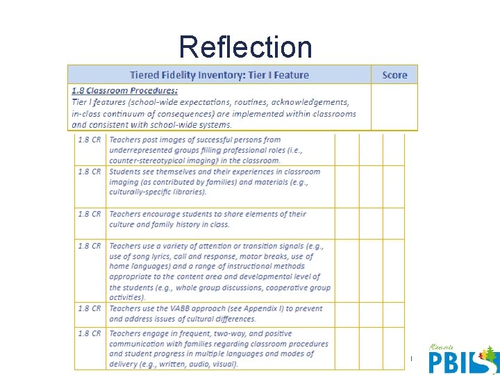 Reflection 5 A Classroom (TFI 1. 8) 