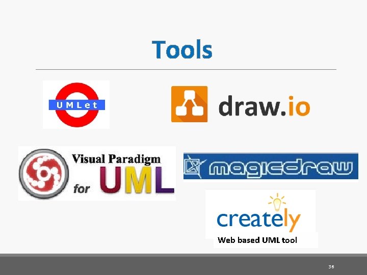 Tools Web based UML tool 36 