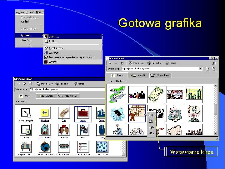 Gotowa grafika Wstawianie klipu 