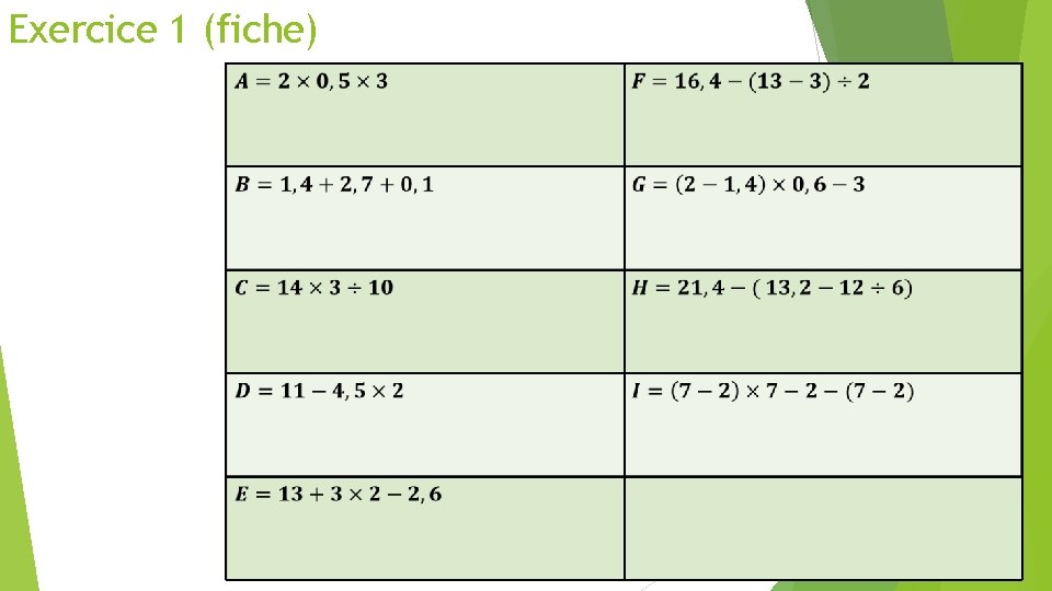 Exercice 1 (fiche) 