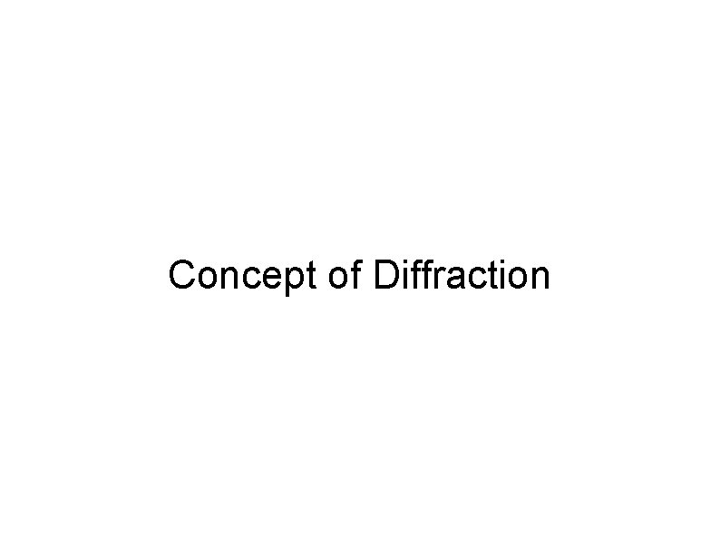 Concept of Diffraction 