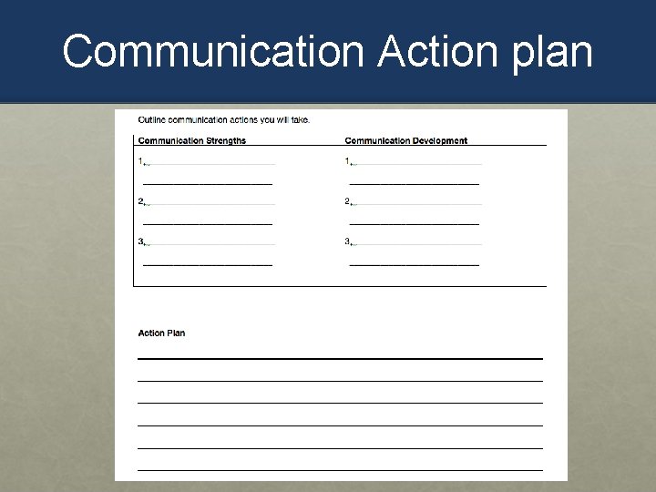Communication Action plan S 