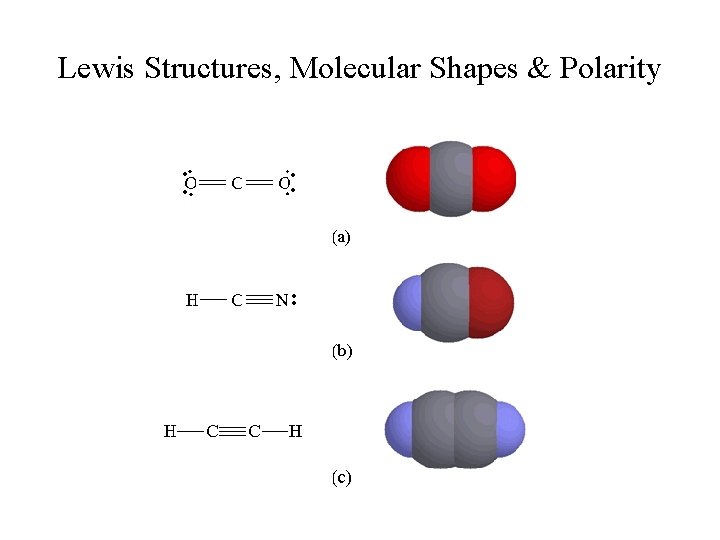Lewis Structures, Molecular Shapes & Polarity 
