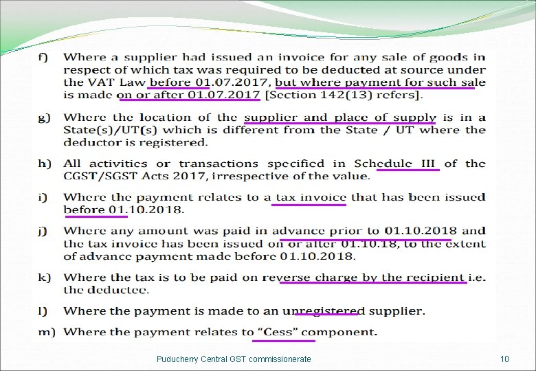 Puducherry Central GST commissionerate 10 