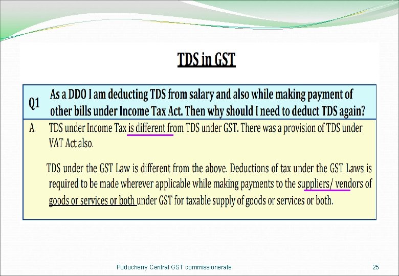 Puducherry Central GST commissionerate 25 