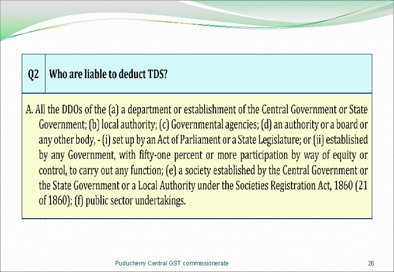 Puducherry Central GST commissionerate 26 