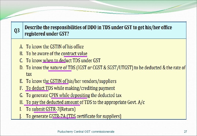 Puducherry Central GST commissionerate 27 