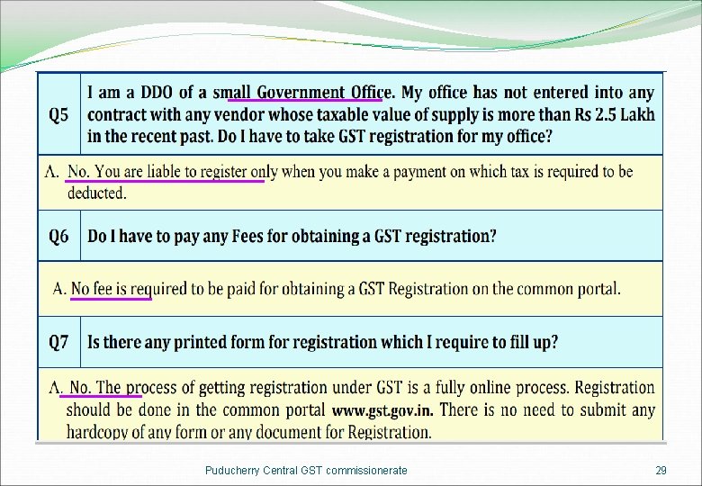 Puducherry Central GST commissionerate 29 