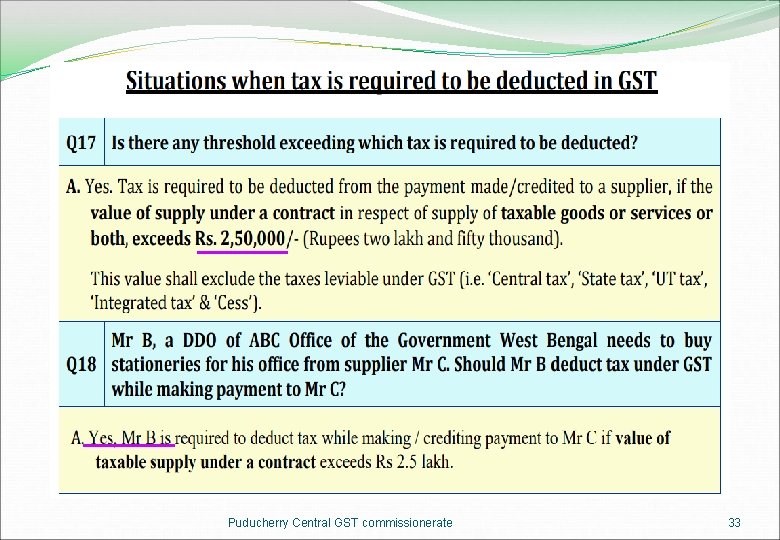 Puducherry Central GST commissionerate 33 