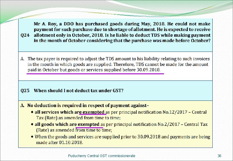 Puducherry Central GST commissionerate 36 
