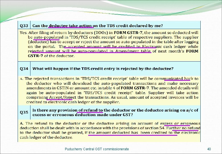 Puducherry Central GST commissionerate 40 