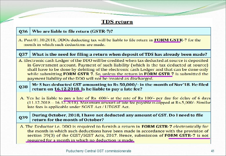 Puducherry Central GST commissionerate 41 