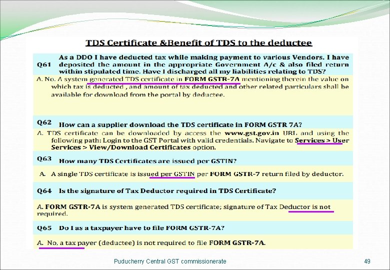 Puducherry Central GST commissionerate 49 