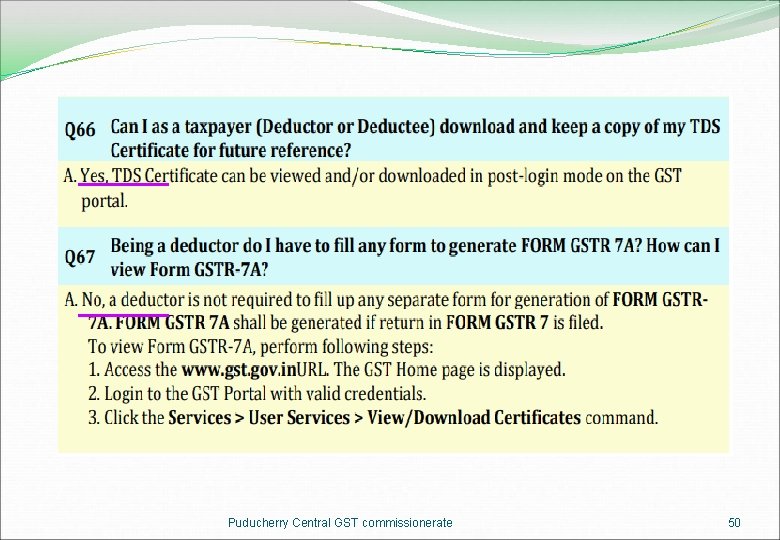 Puducherry Central GST commissionerate 50 