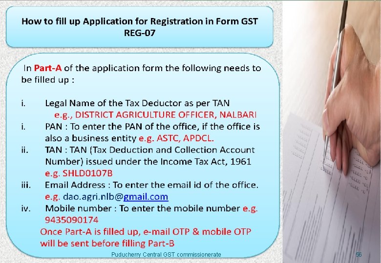 Puducherry Central GST commissionerate 56 