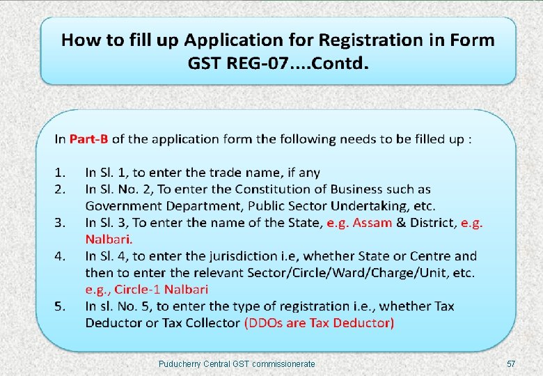 Puducherry Central GST commissionerate 57 