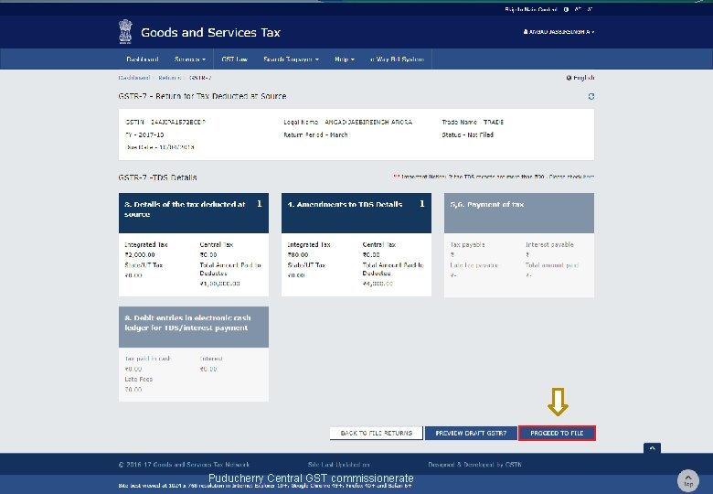 Tax Deducted at Source Returns Slide 74 Puducherry Central GST commissionerate 