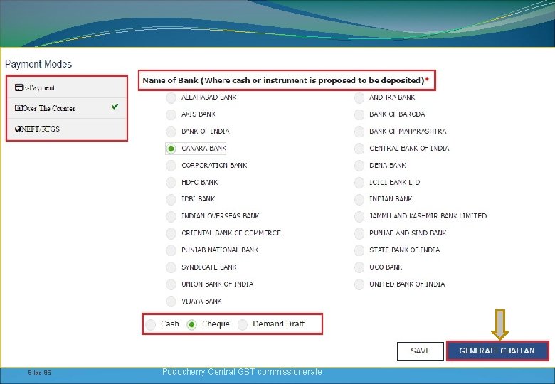 Slide 85 Puducherry Central GST commissionerate 