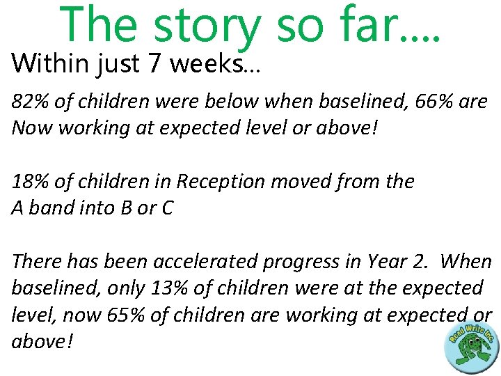 The story so far. . Within just 7 weeks. . . 82% of children